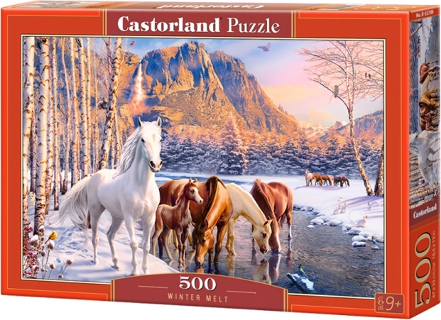 Puzzle CASTORLAND Winter Melt – horses, 500 pieces