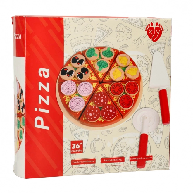 Houten speelset Pizza met accessoires