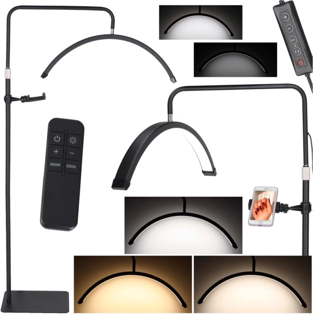 led gebogen cosmetische lamp 36 w met instelbare kleurtemperatuur en statief