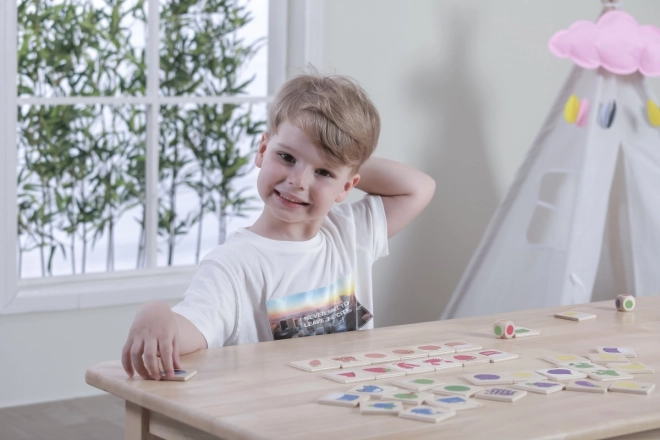 Houten educatief spel Kleuren en vormen sorteren en matchen
