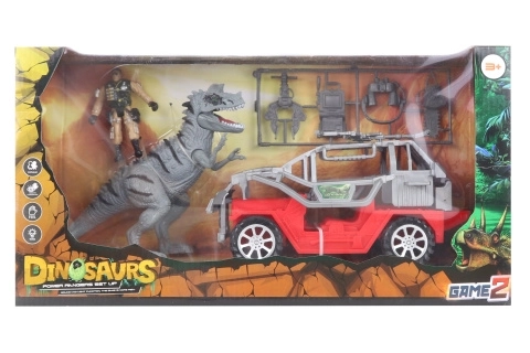 Auto met dinosaurus
