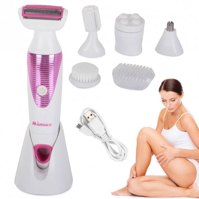 Dames multifunctionele epilator en scheerapparaat 5-in-1 met draadloze standaard