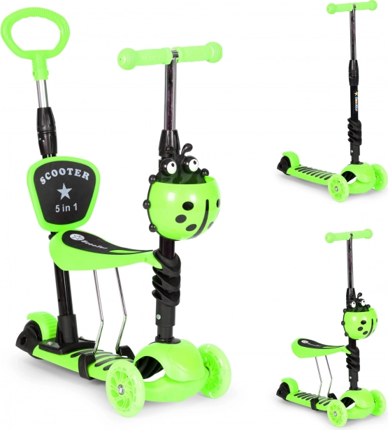 Children's Tricycle with Light-Up Wheels 3in1 - Green ECOTOYS
