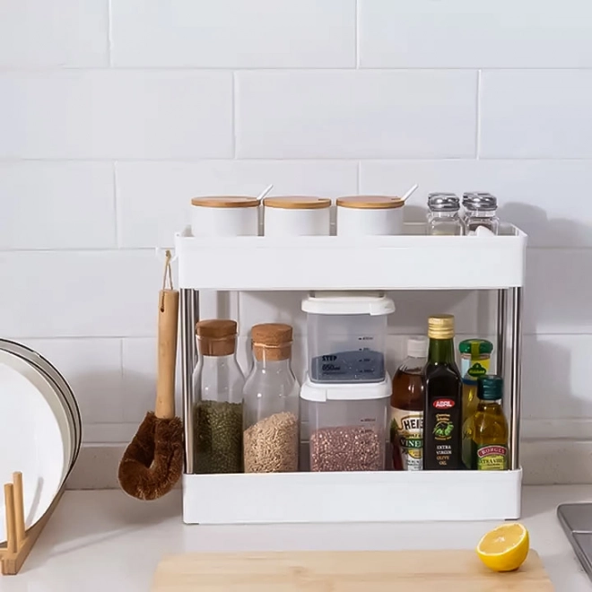 Plastic badkamer rek met 4 planken en wielen