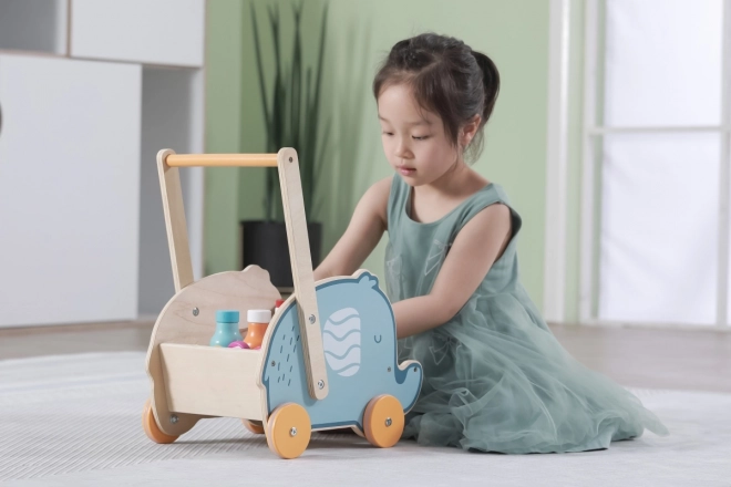 Houten loopwagen - olifant