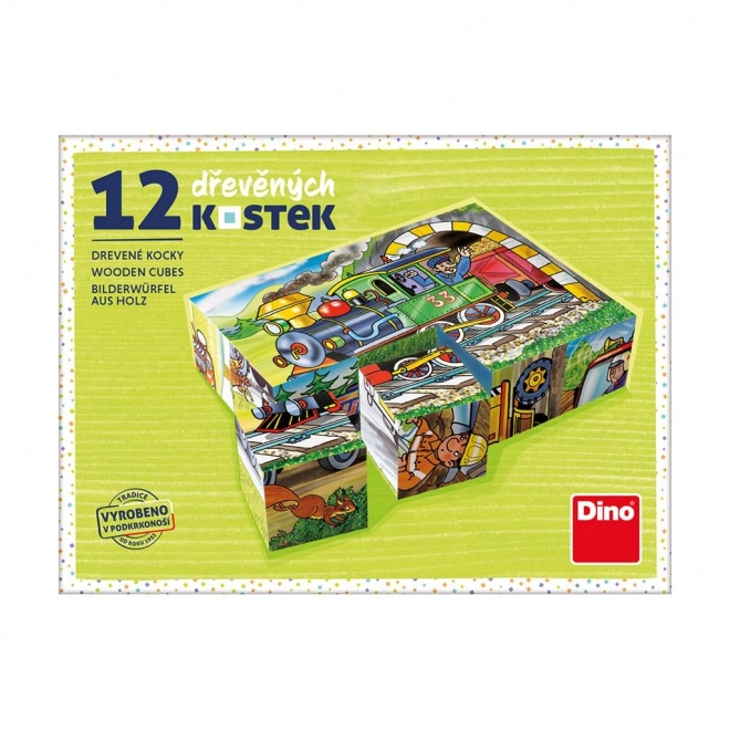 Kinderbildwürfel mit Motiv Lokomotive
