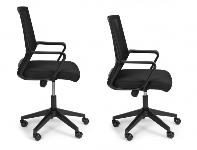 Chaise de bureau, pivotante, profilée, hauteur réglable, noire, ModernHome