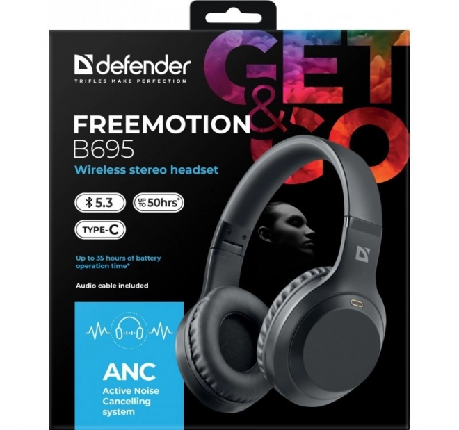 Kabellose Over-Ear-Kopfhörer mit ANC Freemotion B695 Schwarz