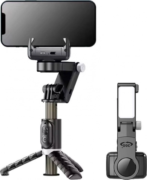 Stabilisator mit Stativ und Licht APEXEL Q18 schwarz