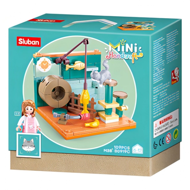 Sluban Mini Bouwset Vissershoek met Kat
