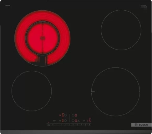 Table de cuisson vitrocéramique Bosch PKF631FP3E avec DirectSelect et PowerBoost