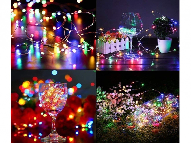 Veelgekleurde kerst LED-lampen met batterijen 10m
