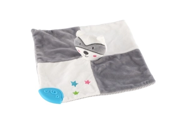 Wasmbeer knuffeldoekje rammelaar pluche 20x20cm op kaart in zak 0+