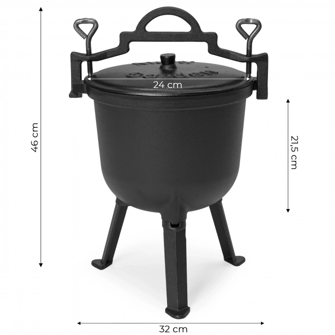 Cast Iron Cauldron 8L on Tripod MultiGarden