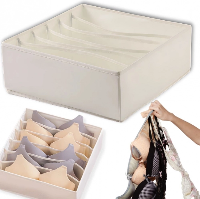 Textile Bra Organizer with 6 Compartments