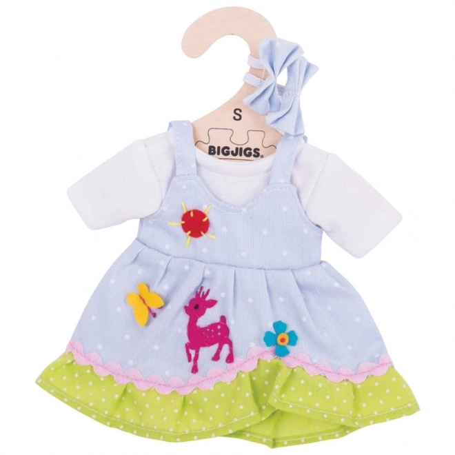Mädchenkleid mit Hirsch für Puppe BIGJIGS