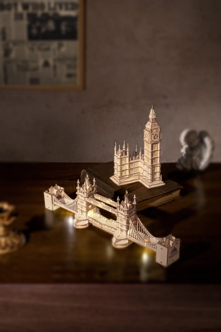 Robotic Wooden 3D Puzzle Tower Bridge Light-Up