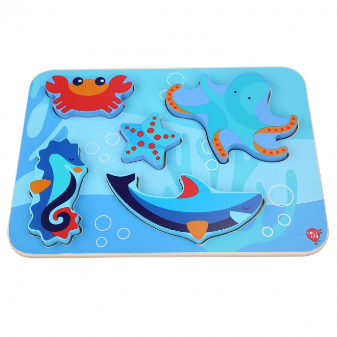Lucy & Leo Zee Dieren - houten inlegpuzzel 6 stukken