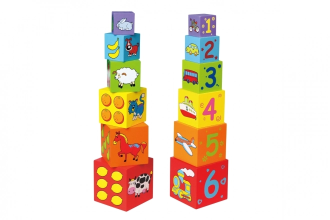 Blocs de construction en bois pour enfants à partir de 12 mois