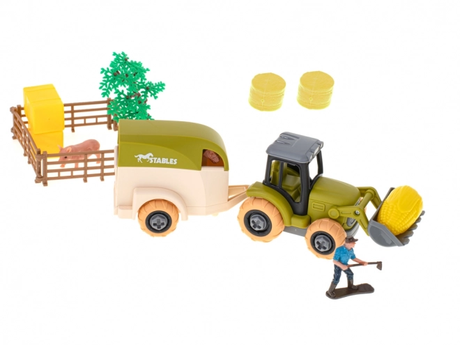 Farm Playset with Tractor and Tools for Kids