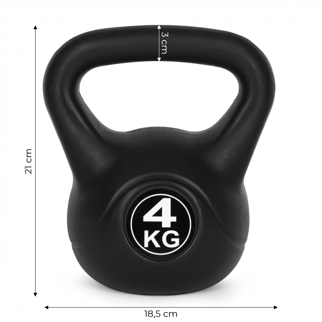 Kettlebell voor oefeningen zwart- 4kg