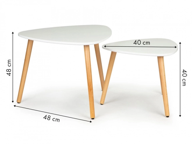 Set van 2 Scandinavische salontafels wit