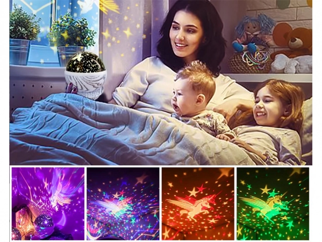 Rotating Star LED Night Lamp Projector with Unicorn Theme