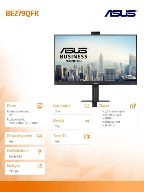 Monitor ASUS BE279QFK met camera