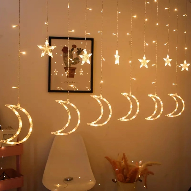 Éclairage décoratif LED Lune et Étoiles 96 LED