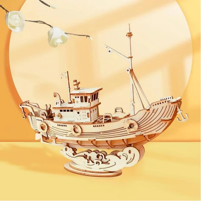Vissersboot - 3D houten bouwpakket