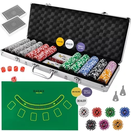Poker Spielset 500 Chips in Aluminiumkoffer