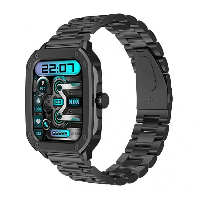 Slim horloge Blitzwolf BW-GTC3 (zwart/zwart staal)