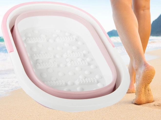 Bain de pieds pliable avec picots pour massage