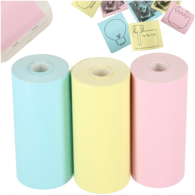 Rol thermopapier voor mini printer 5,7 cm x 3 m 3 stuks gekleurd