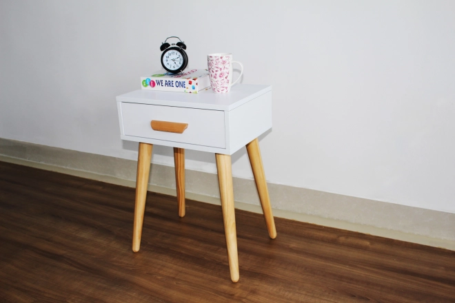 Table de nuit moderne, table basse blanche