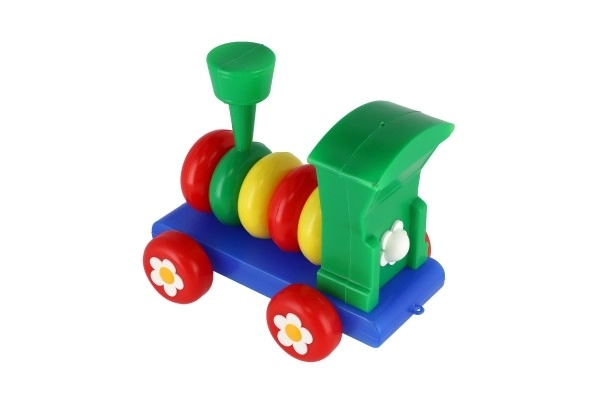 colorful plastic train for children with rings