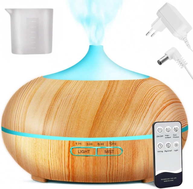 Ultrasone aroma-diffuser met luchtbevochtiger en RGB-achtergrondverlichting met timer