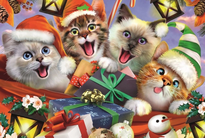 Houten puzzel Kerstkatten 501 stukken