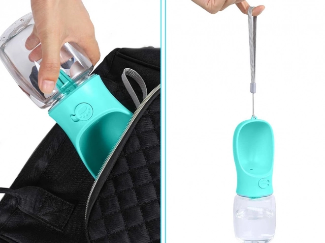 Reisewasserflasche für Hunde mit Napf, 380 ml