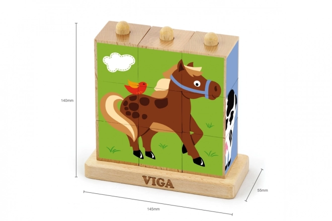 Viga Wooden Animal Puzzle Blocks