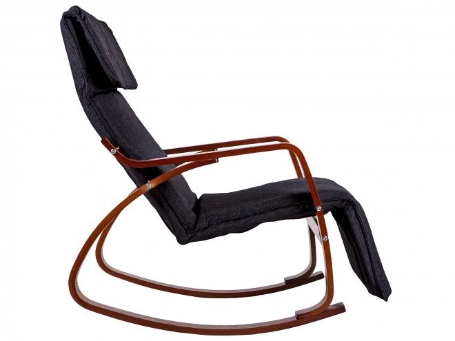 Fauteuil à bascule avec repose-pied réglable et accoudoirs en bois de ModernHome