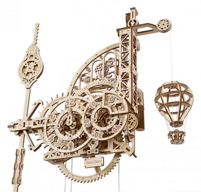 Ugears 3D houten mechanische puzzel Muurklok Aero