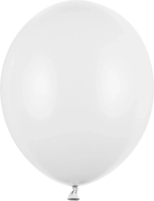 Strong Pastel White Balloons 30 cm, 100 pcs