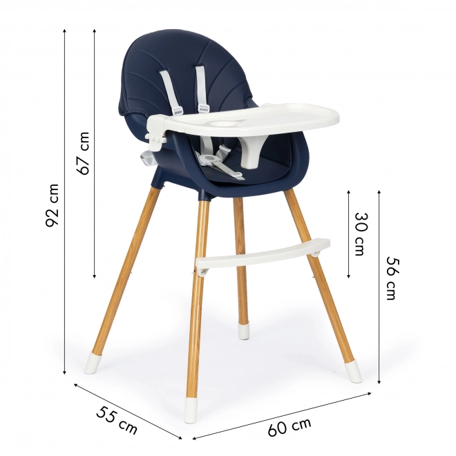 Ecotoys Eetstoeltje 2-in-1 blauw