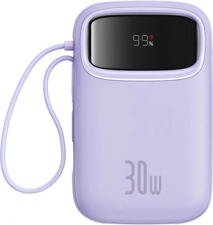 Baseus QPow 2 powerbank 10000 mAh 30 W met dubbele USB‑C (paars)