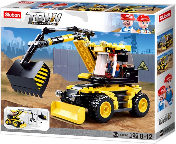 sluban town pelleteuse sur pneus – set de construction