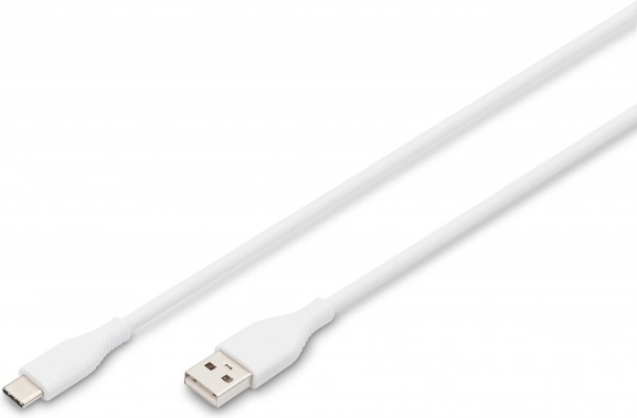 Câble en silicone USB-A vers USB-C 60W 0,5 m blanc