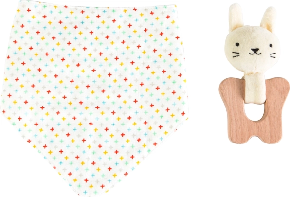 Petit Collage Set - Bunny Teether and Bib