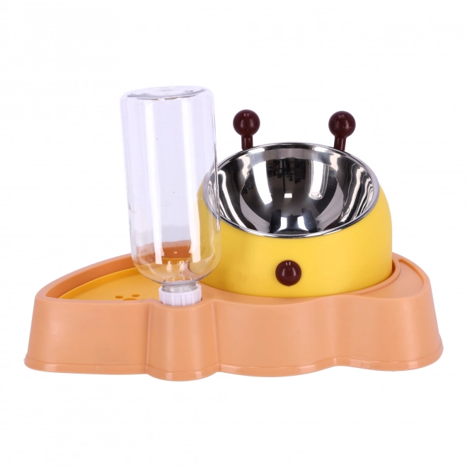 Schaal met automatische waterdispenser voor honden en katten 2 in 1 - roze