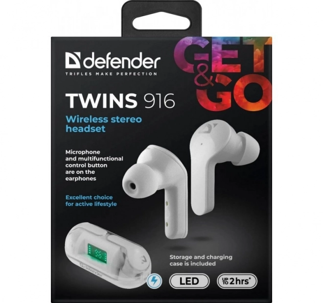 Draadloze oordopjes Twins 916 wit met microfoon